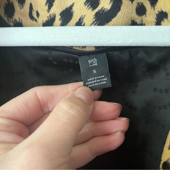 Scotch & Soda Velvet Leopard Cheetah Plush Print Blazer Suit Coat Jacket Small - Picture 11 of 14